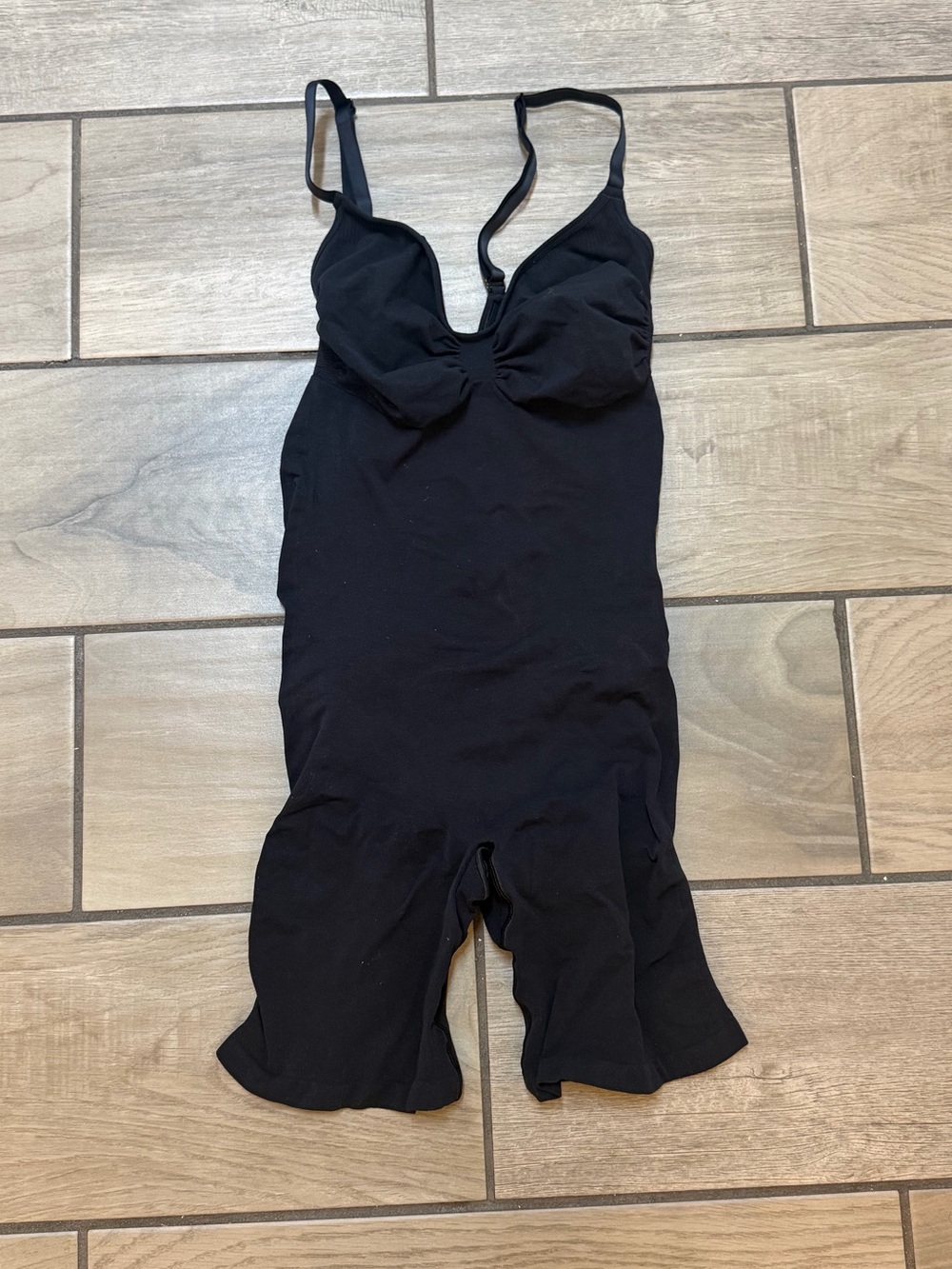 SKIMS Black Shapewear Mid-Thigh Bodysuit